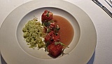 Daus de cor de tom&agrave;quet amb granissat de cogombre amb salmorejo - Can Fortuny - Centelles